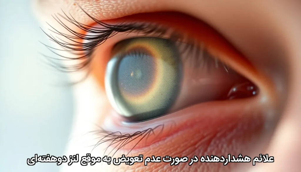 علائم هشداردهنده در صورت عدم تعویض به موقع لنز دوهفته‌ای
